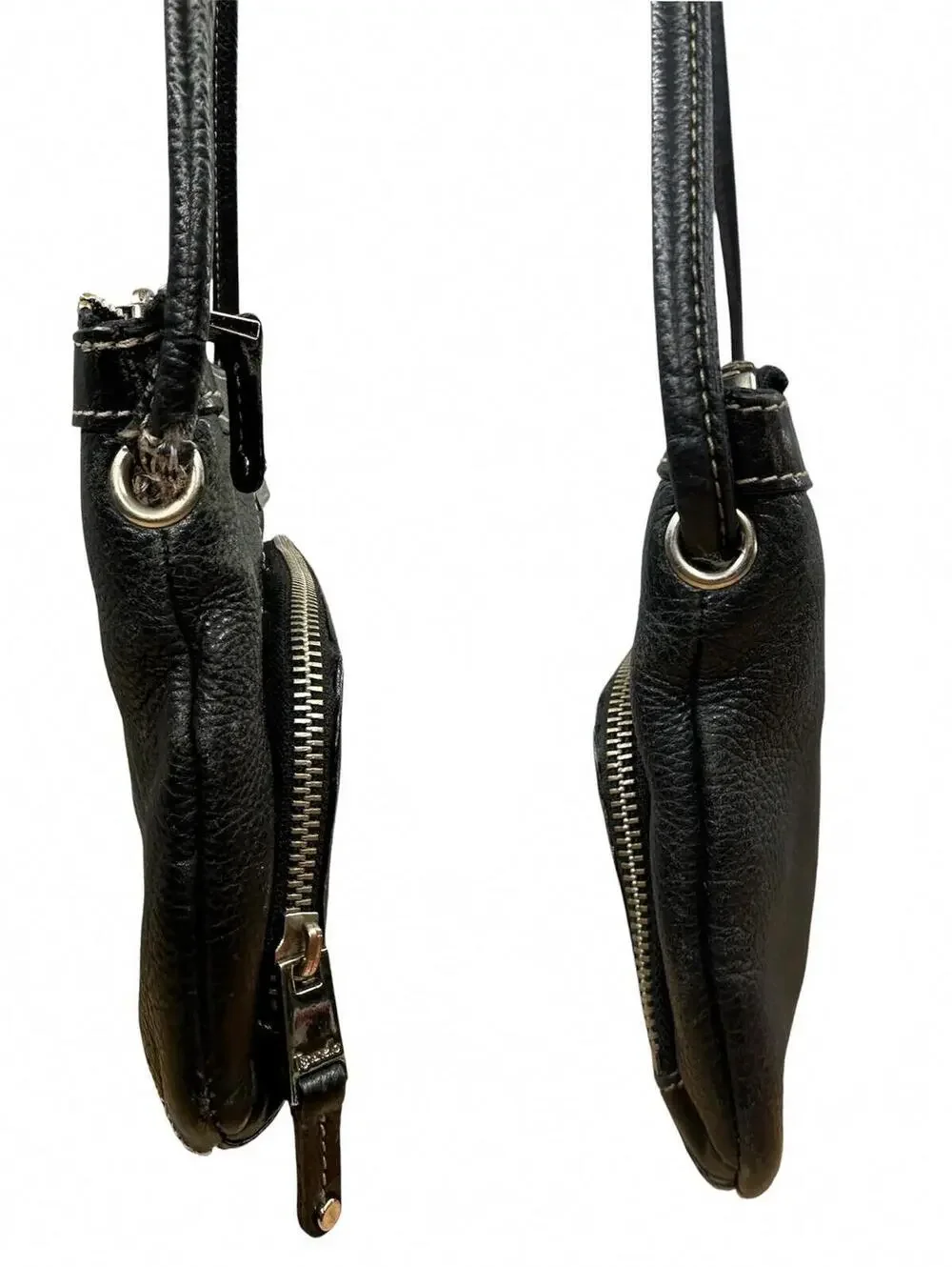 Tignanello Vintage Black Leather Crossbody Bag Y2K Mini Shoulder Purse - Picture 4 of 8